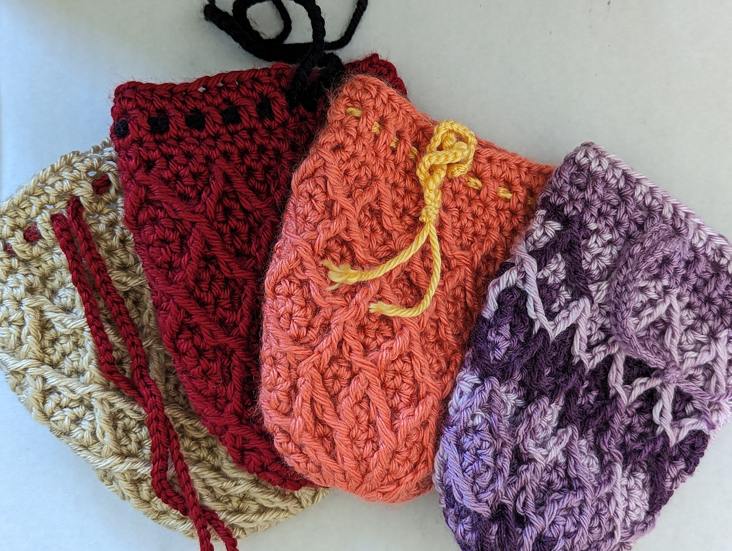 Crochet Dragonscale Dice Bags